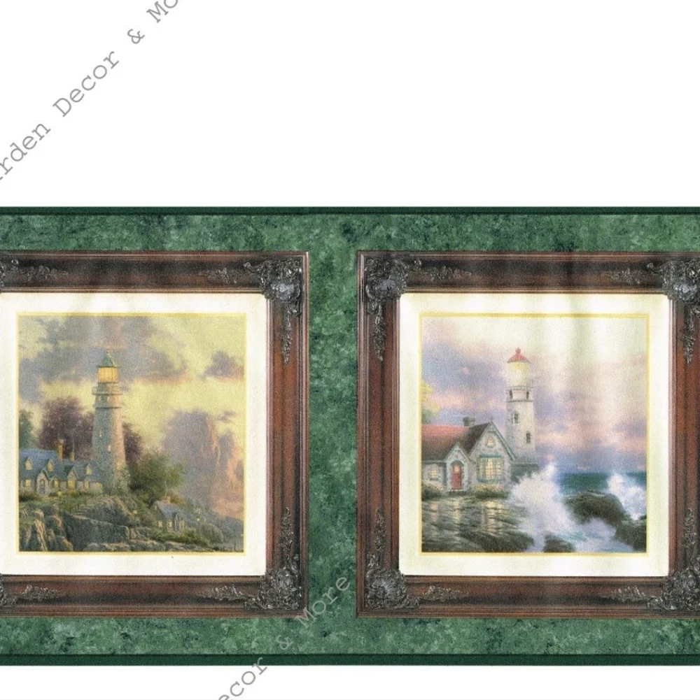 Vtg 90’s THOMAS KINKADE 2 PK 5YD Rolls PAINTER OF LIGHT Wallpaper Border Tk3181b